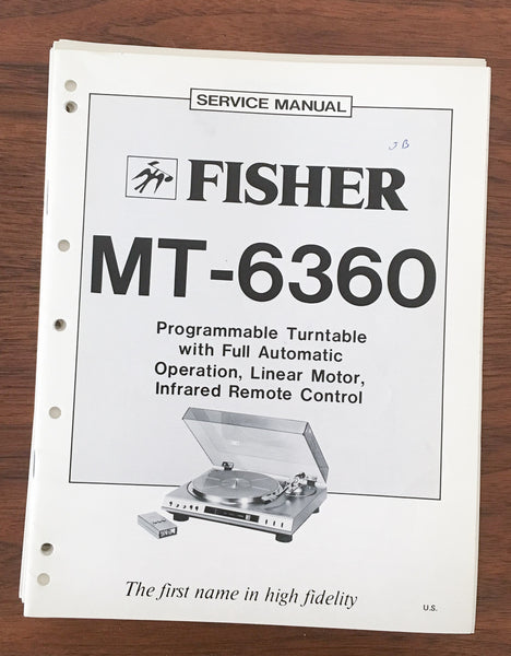 Fisher MT-6360 Record Player / Turntable Service Manual *Original*