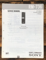 Sony RM-736 Remote Control  Service Manual *Original*