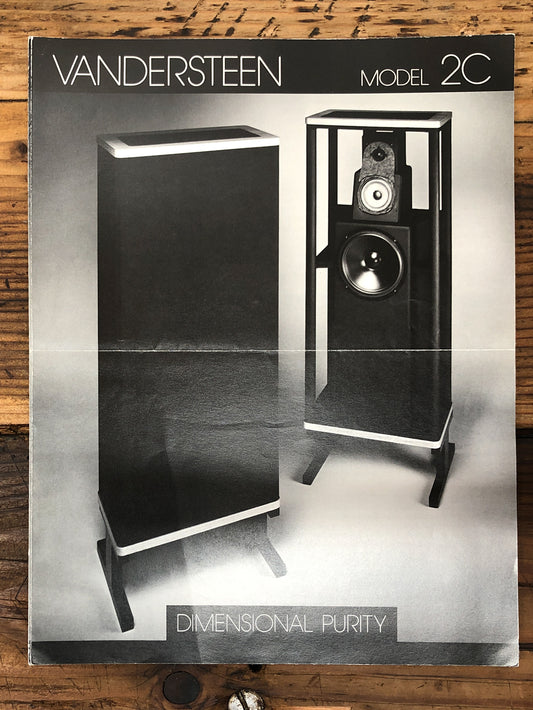 Vandersteen Model 2c Speaker  3 pg Dealer Brochure *Orig* #2