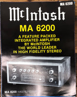 Mcintosh MA-6200 MA6200 Amplifier  Dealer Sales Brochure *Original*