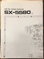 Pioneer SX-5580 S Receiver Large Fold Out Schematic Sheet *Original*