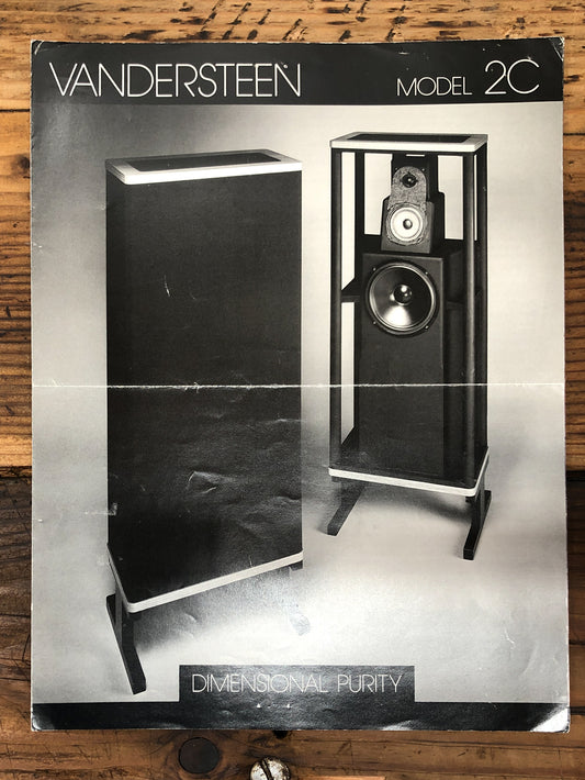 Vandersteen Model 2c Speaker  3 pg Dealer Brochure *Orig* #3