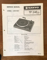 Sanyo TP 246 CN Record Player Turntable Service Manual *Original*