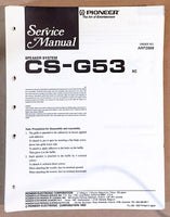 Pioneer CS-G53 SPEAKER Service Manual *Original*