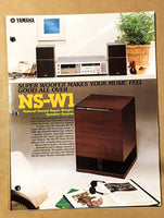 Yamaha NS-W1 Super Subwoofer  Dealer Brochure *Original*