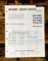 Sharp QT-F40 QT-V40 Radio Service Manual SUPP *Original*