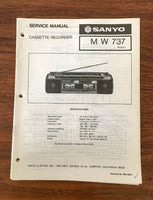 Sanyo M W737 Boombox / Radio Cassette Service Manual *Original*