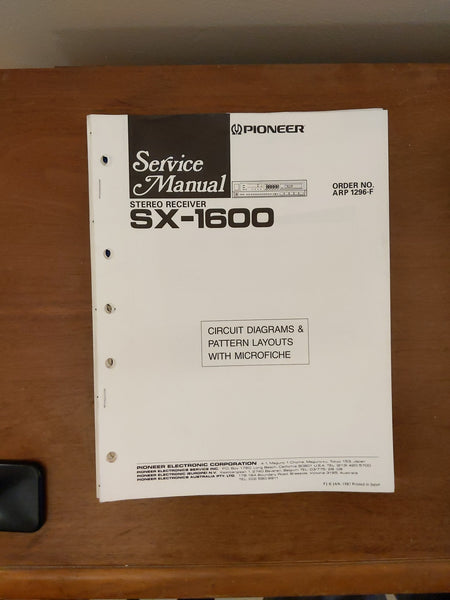 Pioneer SX-1600 Receiver Service Manual *Original*