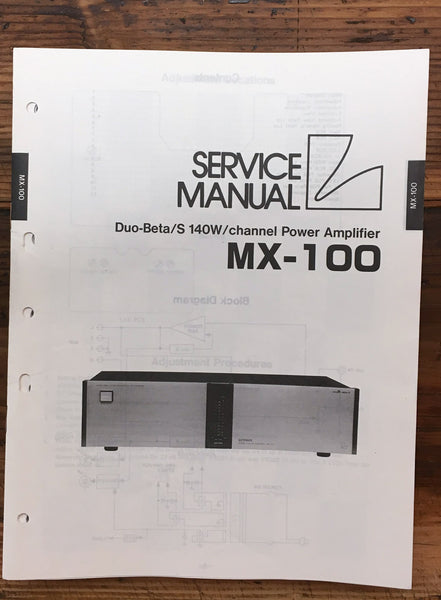 Luxman MX-100 Amplifier  Service Manual *Original*