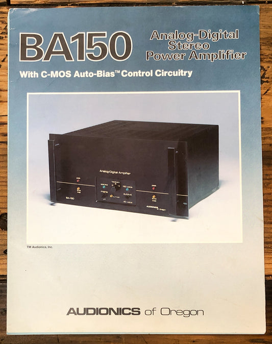 Audionics Model BA150 / BA-150 Amplifier Dealer Brochure *Original*
