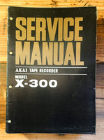 Akai Model X-300 Reel to Reel Service Manual *Original*