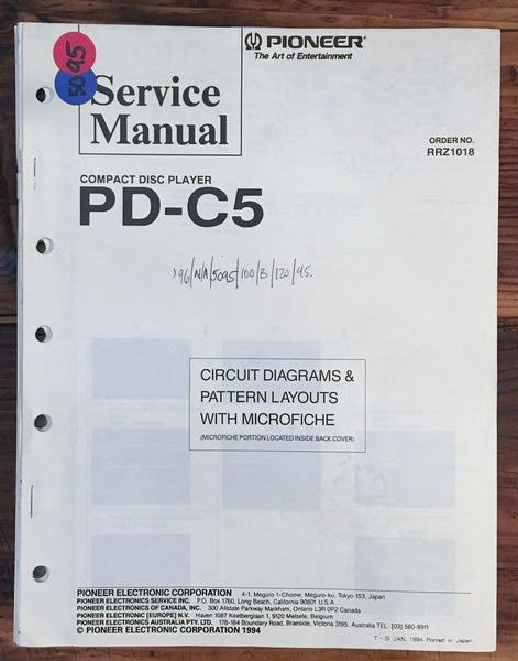 Pioneer PD-C5 CD Player 1 Service Manual *Original*