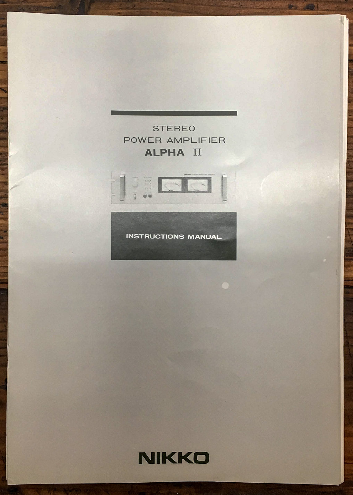 Nikko Alpha II / 2  Amplifier  User / Owners Manual *Original*