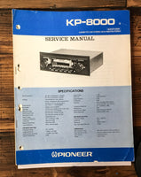 Pioneer KP-8000 Car Stereo Service Manual *Original*