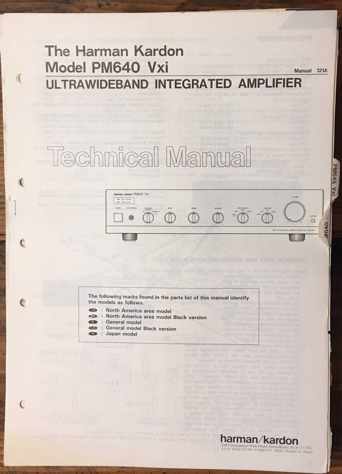 Harman Kardon HK 640 PM-640 Vxi Amplifier Service Manual *Original*