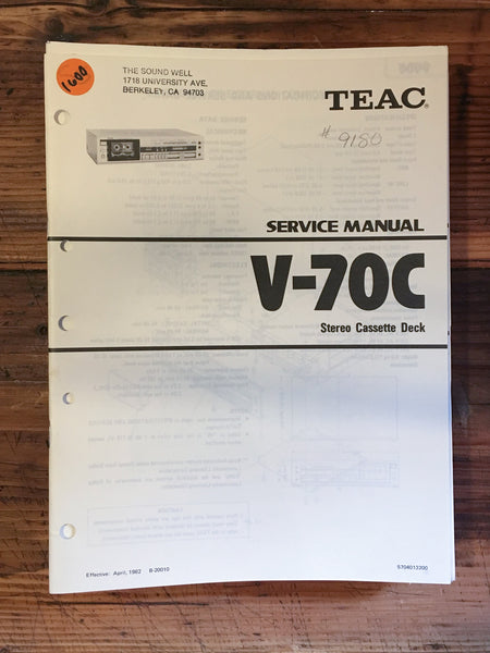 Teac V-70C Cassette Service Manual *Original*