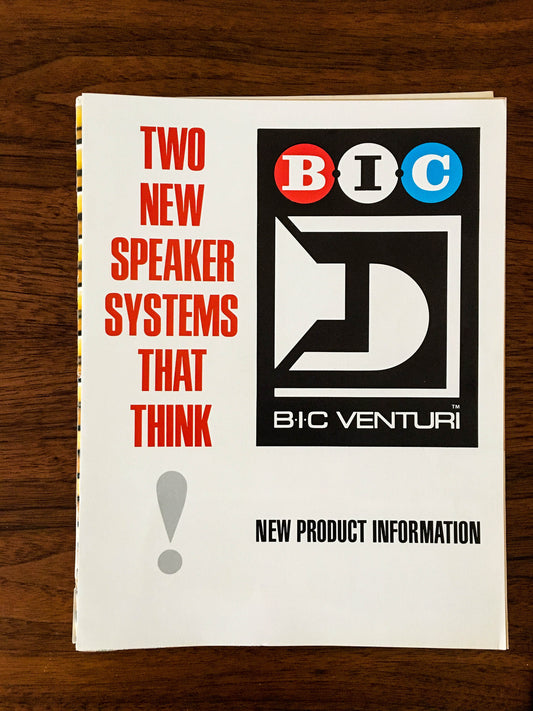 BIC Venturi Formula 5 7  Speaker 3 Page Foldout Dealer Brochure  *Original*