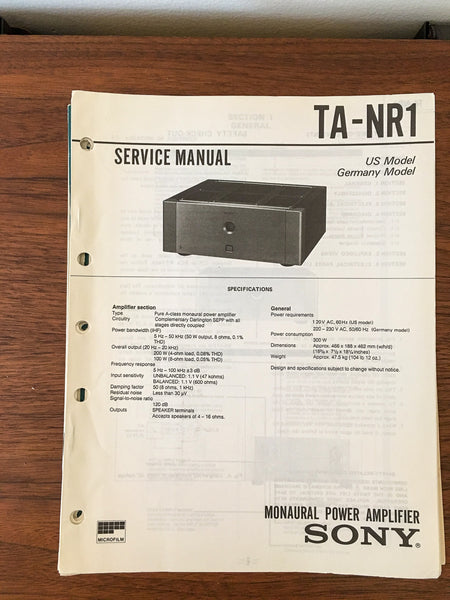 Sony TA-NR1 Amplifier Service Manual *Original*