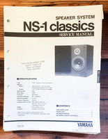 Yamaha NS-1 Classic Speaker Service Manual *Original*