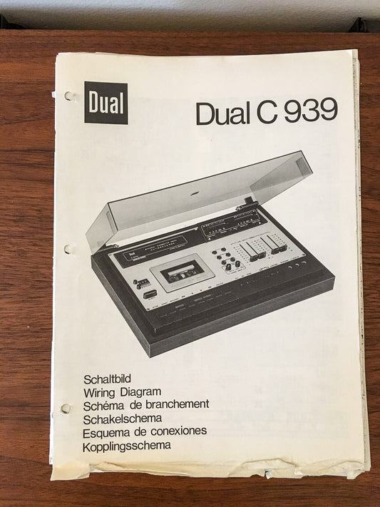 Dual C 939 Cassette Service Manual *Original* #1
