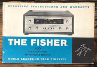 Fisher Model 400 Tube Receiver  User / Owners Manual *Original*