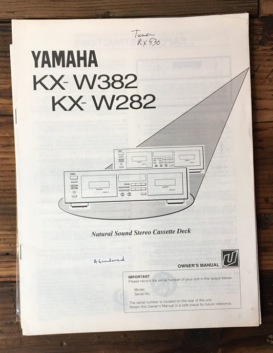 Yamaha KX-W282 KX-W382 Cassette Owner / User Manual *Original*