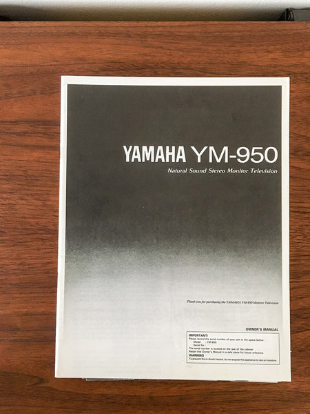 Yamaha YM-950 Television Owners / Instruction Manual *Original*