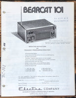 Electra Bearcat 101 BC-101 Radio / Scanner  Owner / User Manual *Original*