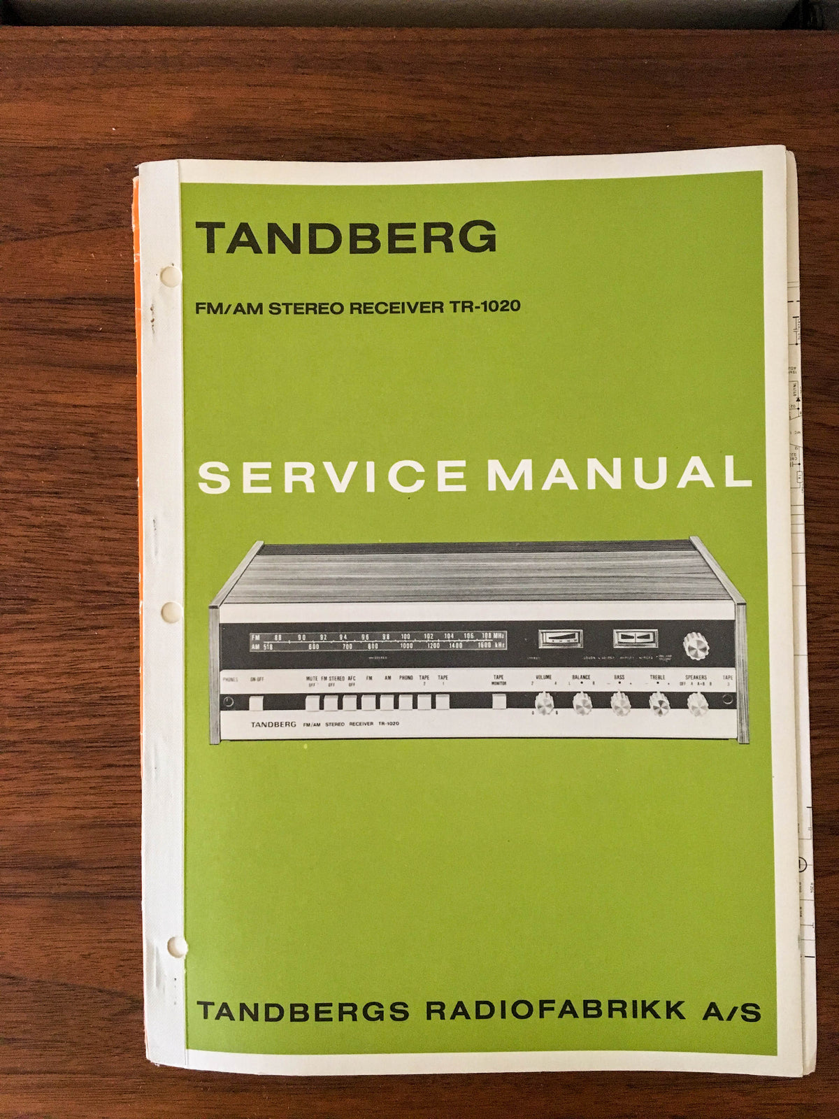 Tandberg TR-1020 Receiver  Service Manual *Original*