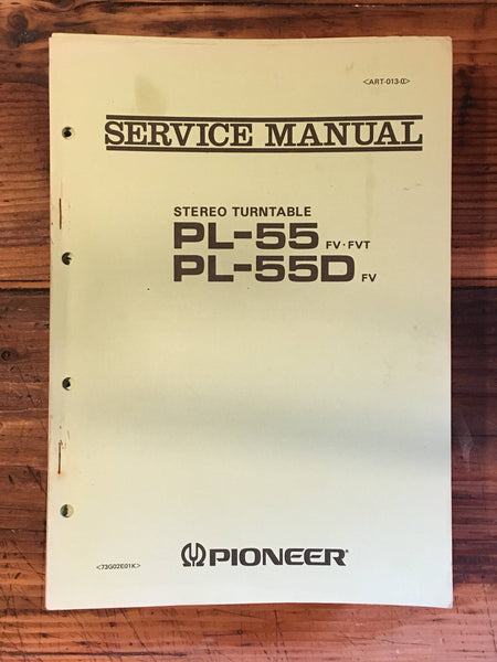 Pioneer PL-55 PL-55D Record Player / Turntable Service Manual *Original*