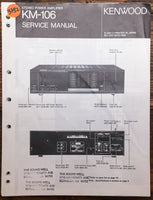 Kenwood KM-106 Amplifier  Service Manual *Original*