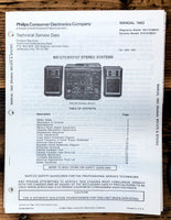 Magnavox / Philco / Sylvania MX1275 SY2157 Stereo  Service Manual *Original*