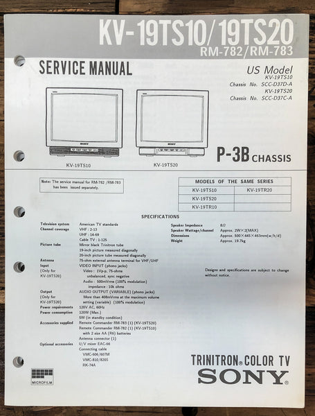 Sony KV-19TS10 KV-19TS20 TV  Service Manual *Original*