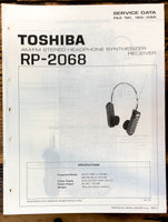 Toshiba RP-2068 Headphone Receiver Service Manual *Original*