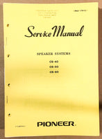 Pioneer CS-40 CS-50 CS-60 Speaker  Service Manual *Original*