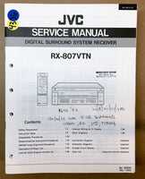 JVC RX-807VTN 807 VTN Receiver  Service Manual *Original*