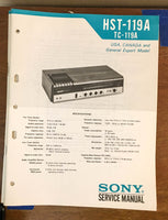 Sony HST-119A TC-119A Stereo Music System Service Manual *Original*