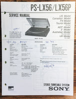 Sony PS-LX56 -LX56P Turntable  Service Manual *Original*