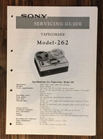 Sony Model 262 Tape Recorder Service Manual *Original*