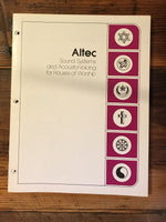Altec Church / Worship Sound Systems  7pg w/ Photos Service Manual *Original*
