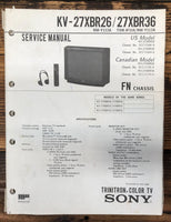 Sony KV-27XBR26 KV-27XBR36 TV  Service Manual *Original*