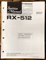 Pioneer RX-512 Cassette  Service Manual *Original*