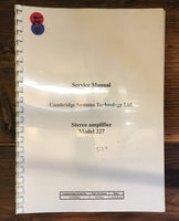 Cambridge Systems Technology CST Model 227 Amplifier Service Manual *Original*