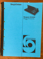 B&O Bang & Olufsen CD-4500 CD4500  CD Player  Service Manual *Original*