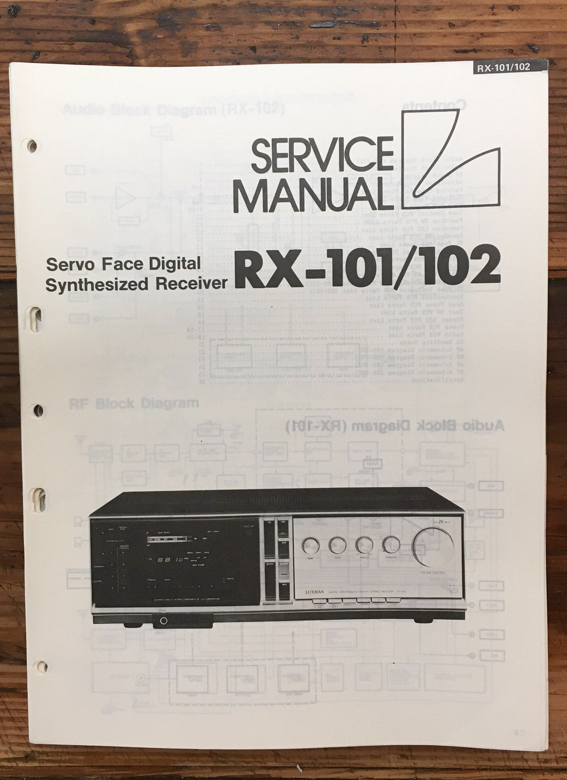 Luxman RX-101 RX-102 Receiver Service Manual *Original*