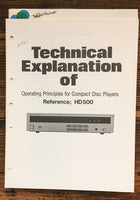 Harman Kardon 500 HD-500 CD Player  Technical Explanation Manual *Original*