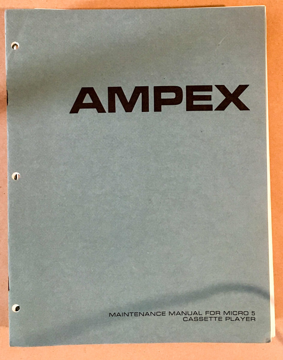 Ampex Micro 5 Cassette Player Service Manual *Original*