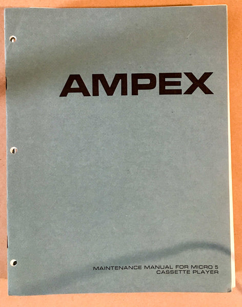 Ampex Micro 5 Cassette Player Service Manual *Original*