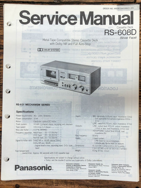 Panasonic RS-608D Tape Recorder  Service Manual *Original*