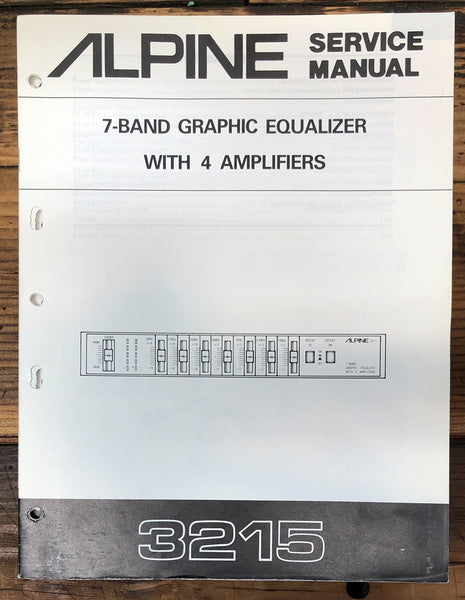 Alpine Model 3215 Equalizer  Service Manual *Original*